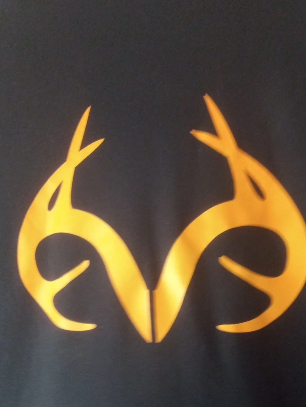 REALTREE Black Short-Sleeve Shirt with Orange Deer Logo and Camo Shoulders - Picture 5 of 7